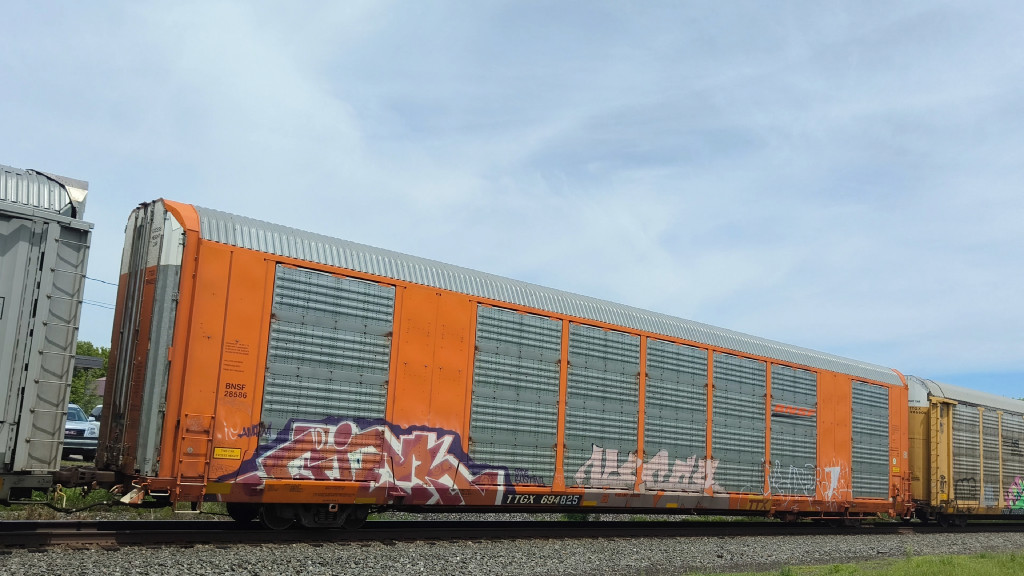 BNSF 28586 (Body) TTGX 694825 (Flat)